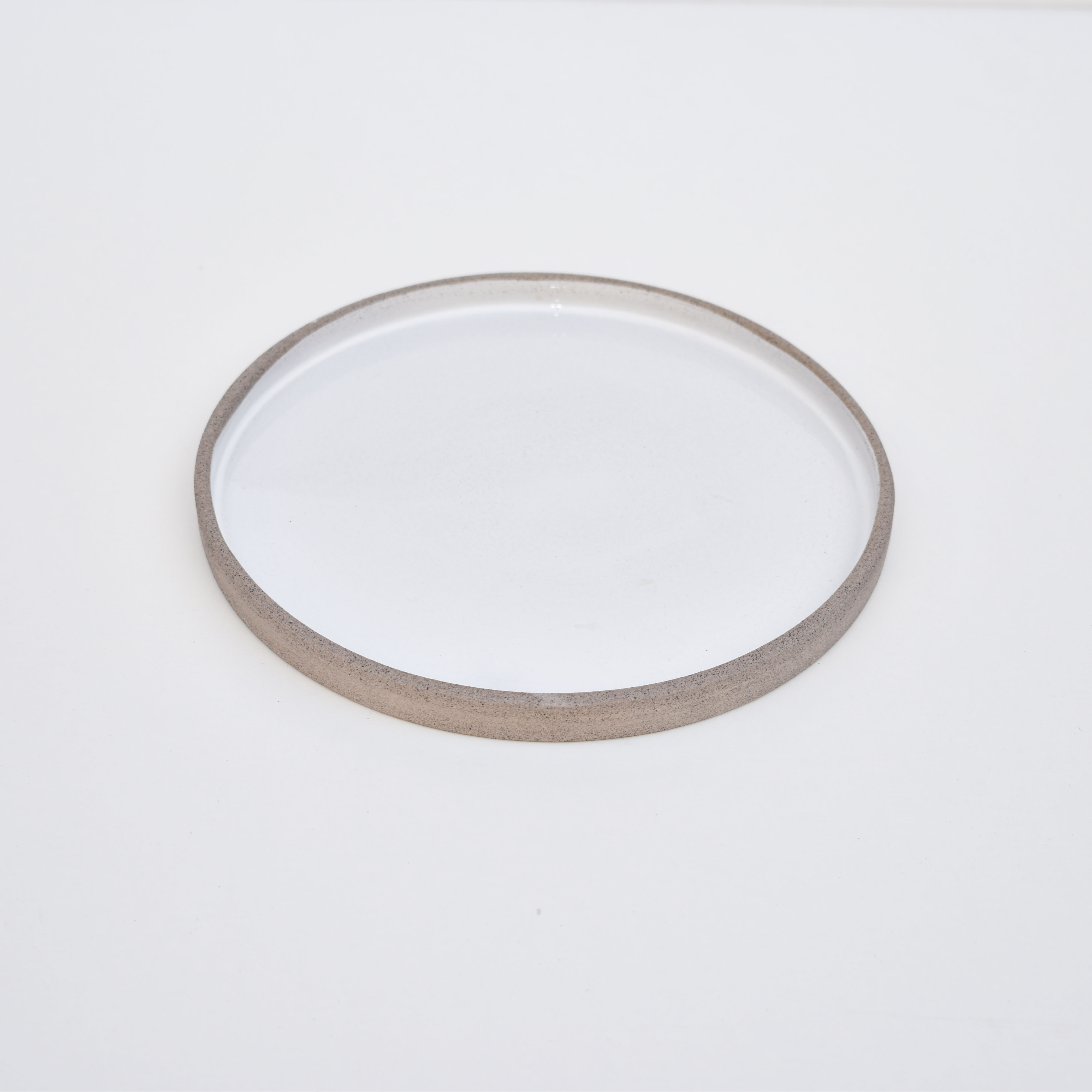 Disk Plate 21cm Grey-White Gloss