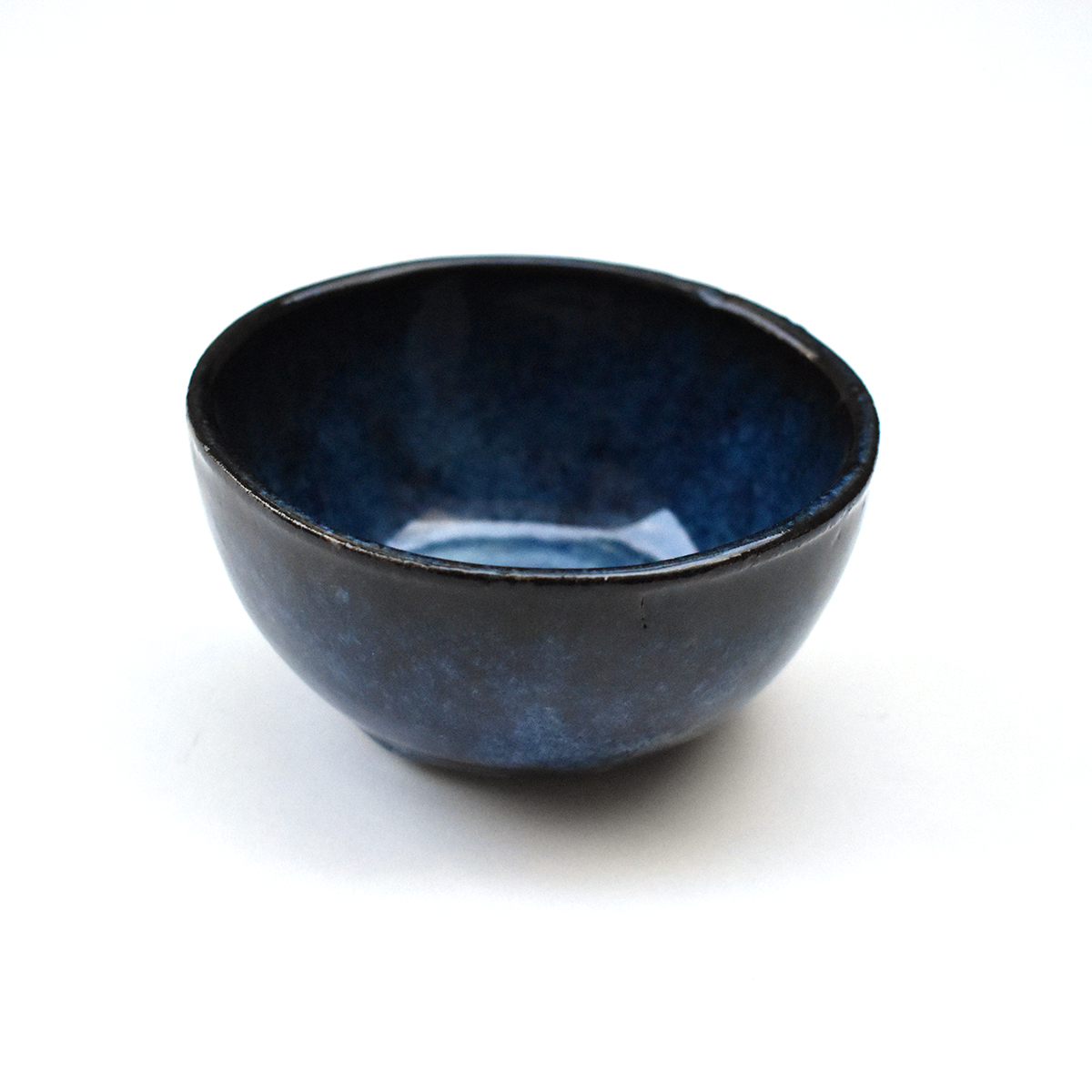 Black  Bowl with Dark Blue Effect