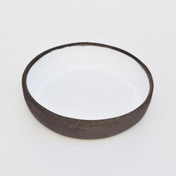 Πιάτο Βαθύ 17cm Μαύρο-Λευκό Γυαλιστερό 