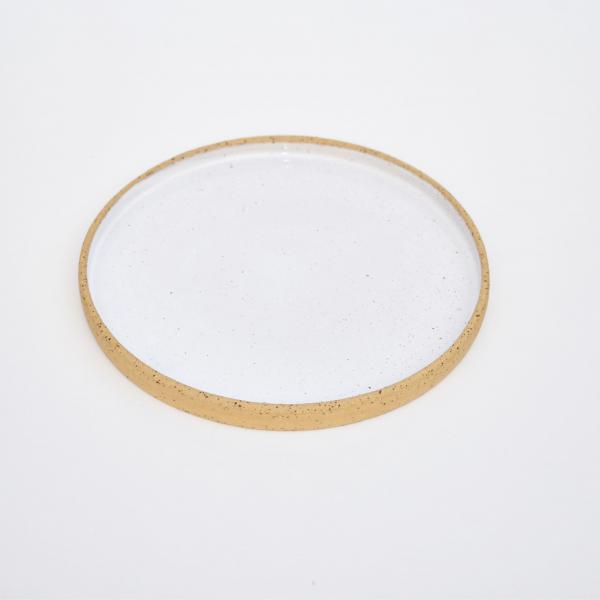 Πιάτο Δίσκος 21cm Μπεζ-Λευκό Γυαλιστερό