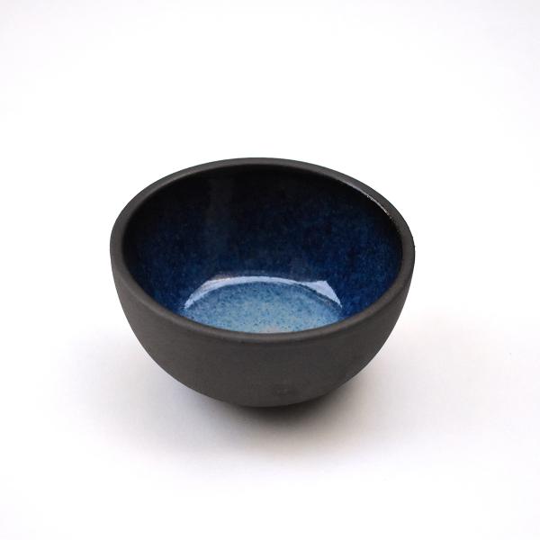 Black Matte Bowl with Blue Effect