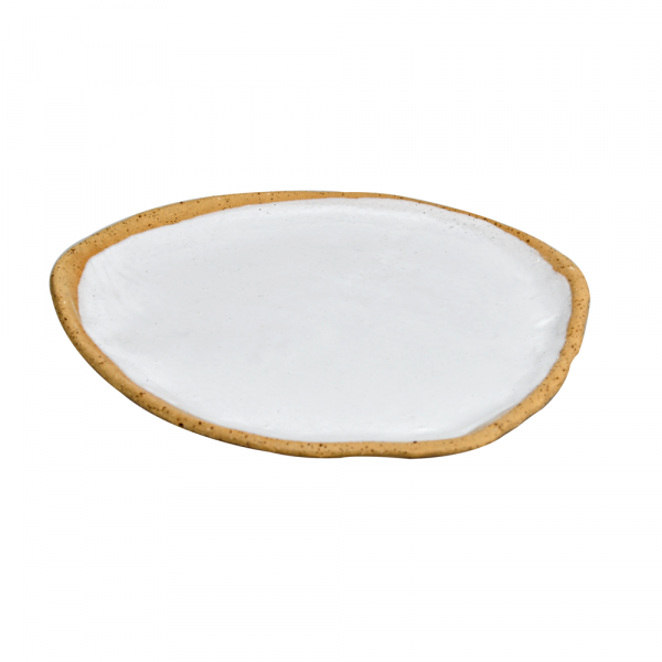 Deep Plate Oval Beige-White