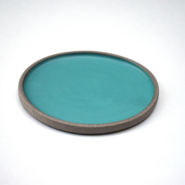 Food Plate Gray-Turquoise