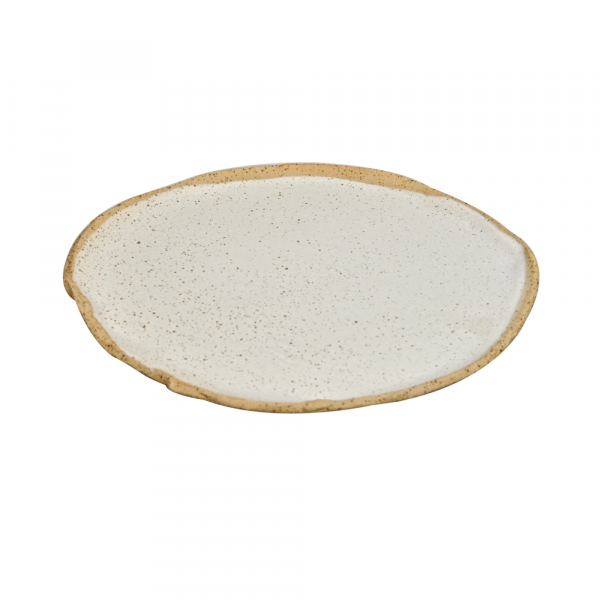 Irregular Food Plate Beige-White
