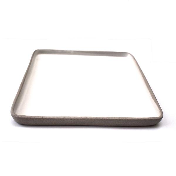 Square Plate Tray Gray-White